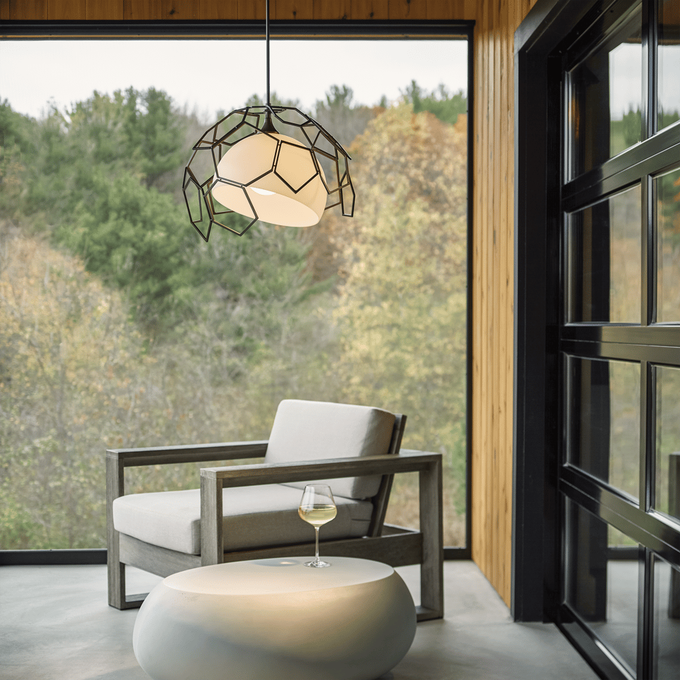 Umbra Outdoor Pendant Light by Hubbardton Forge - 1-Light Metal Shade, Dimmable, Modern Design