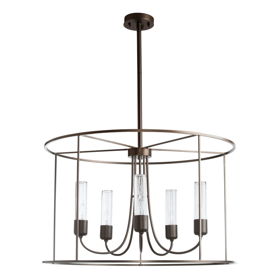 Portico Drum Outdoor Pendant Light by Hubbardton Forge, 5-Light, Weather-Resistant, 25.9"-55.9" Adjustable Height