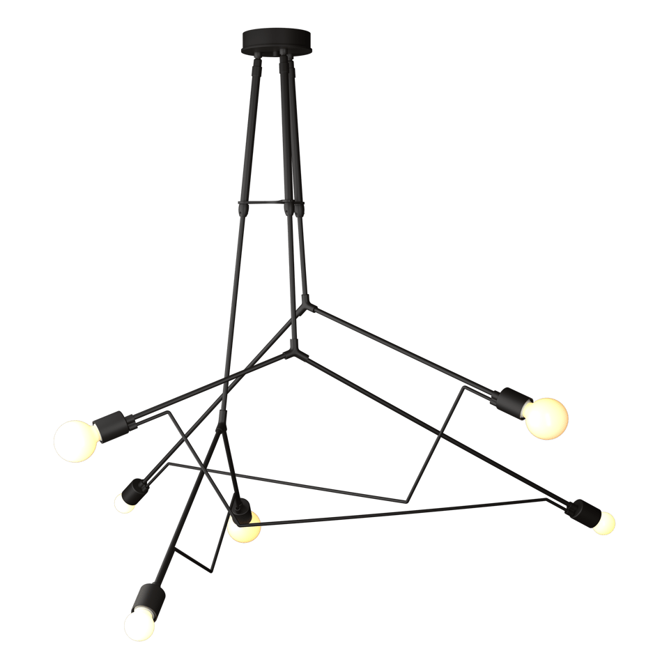 Divergence Outdoor Pendant Light by Hubbardton Forge, 6 Light Sources, Customizable Finishes, Damp Rated