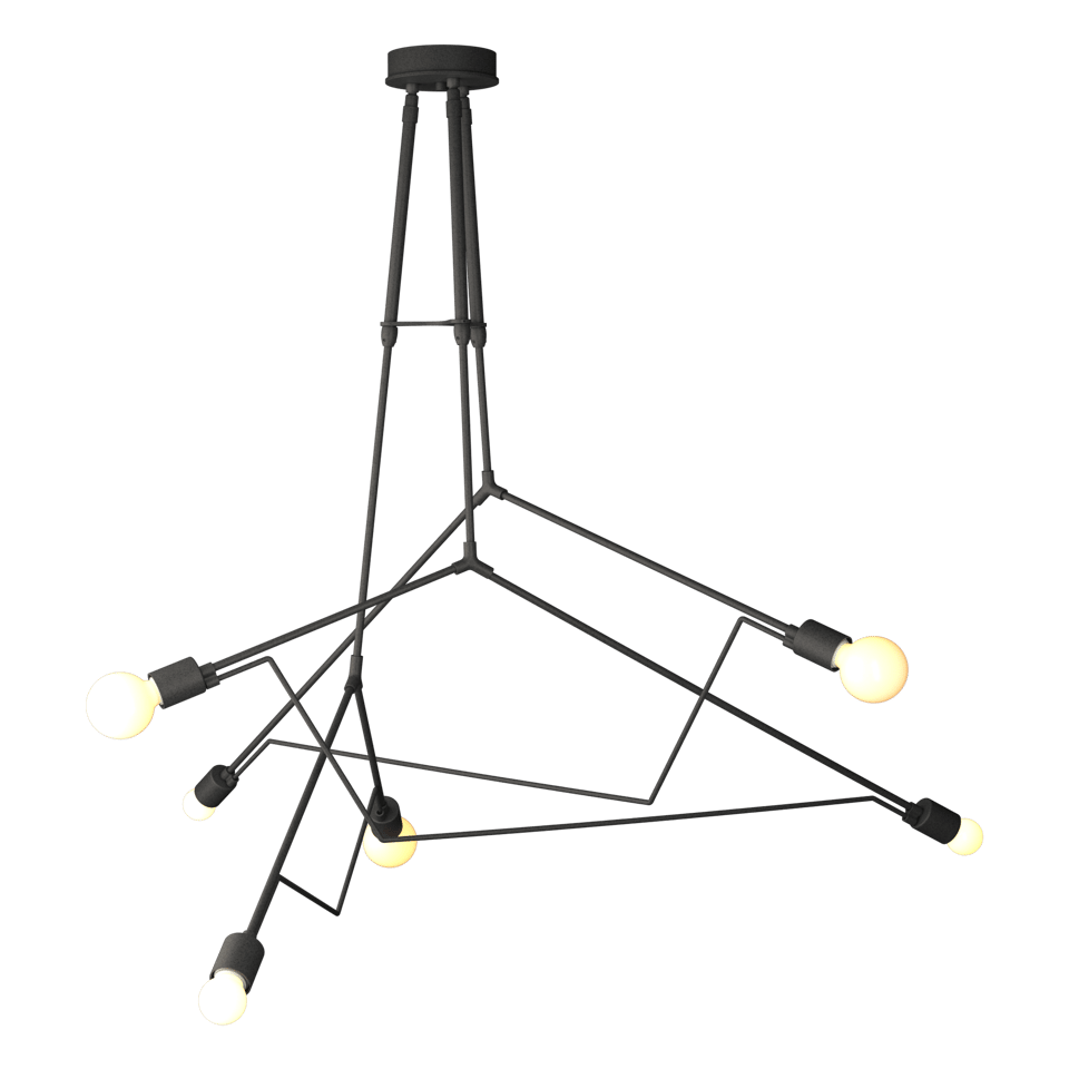 Divergence Outdoor Pendant Light by Hubbardton Forge, 6 Light Sources, Customizable Finishes, Damp Rated