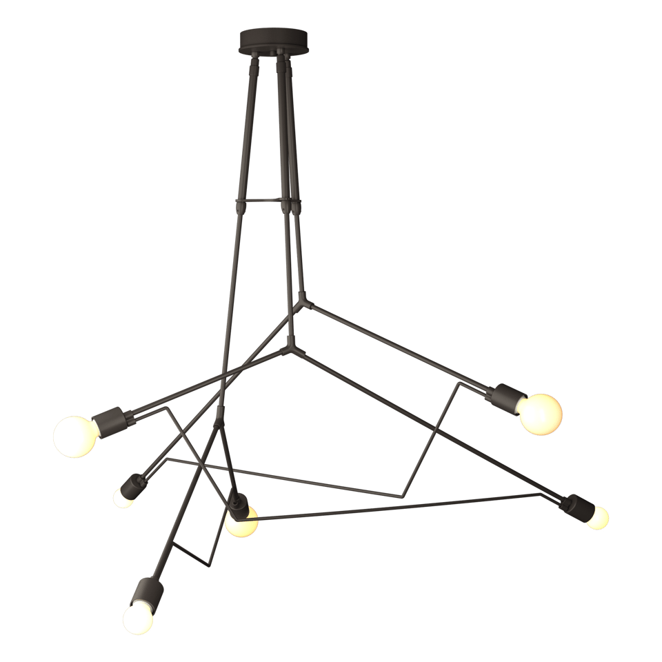 Divergence Outdoor Pendant Light by Hubbardton Forge, 6 Light Sources, Customizable Finishes, Damp Rated