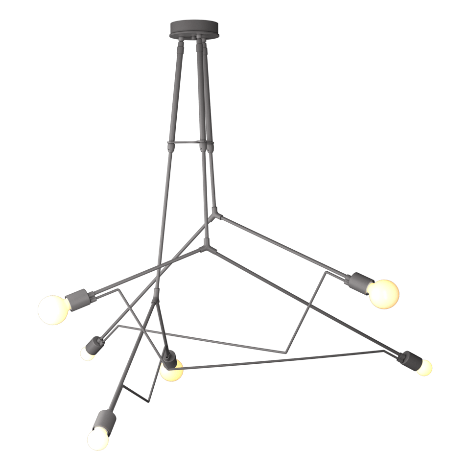 Divergence Outdoor Pendant Light by Hubbardton Forge, 6 Light Sources, Customizable Finishes, Damp Rated