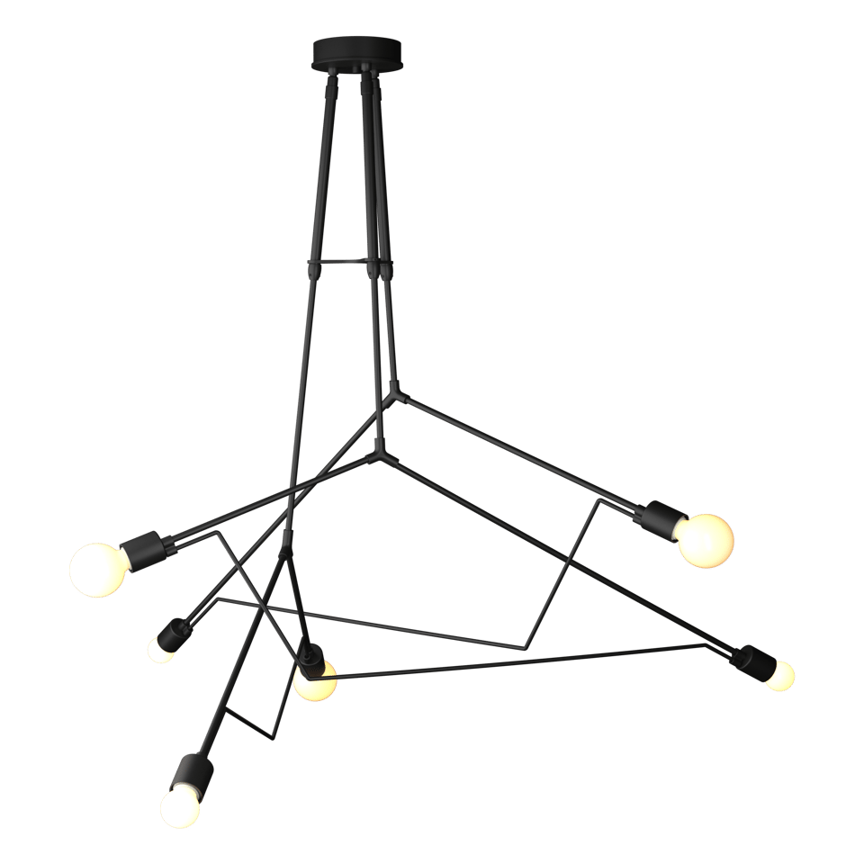 Divergence Outdoor Pendant Light by Hubbardton Forge, 6 Light Sources, Customizable Finishes, Damp Rated