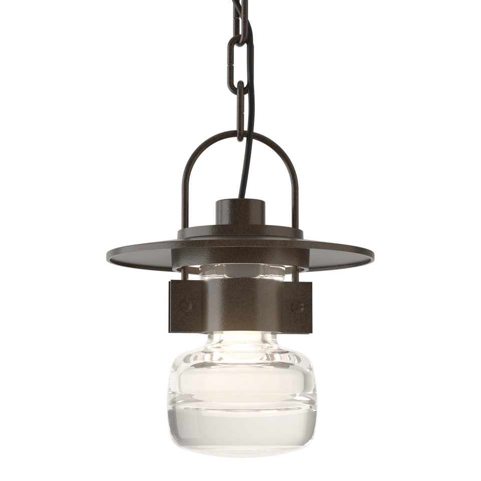 Mason Outdoor Ceiling Fixture by Hubbardton Forge, Steampunk Design, Dimmable, Multiple Finishes