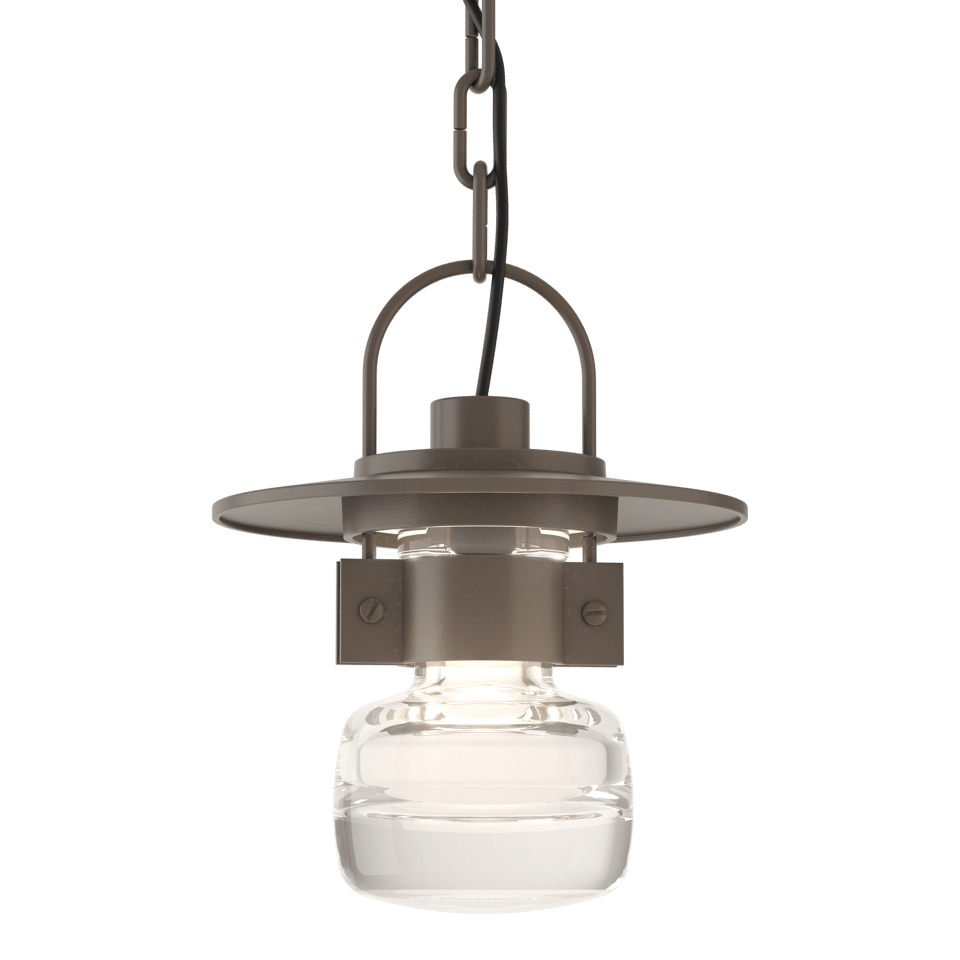 Mason Outdoor Ceiling Fixture by Hubbardton Forge, Steampunk Design, Dimmable, Multiple Finishes