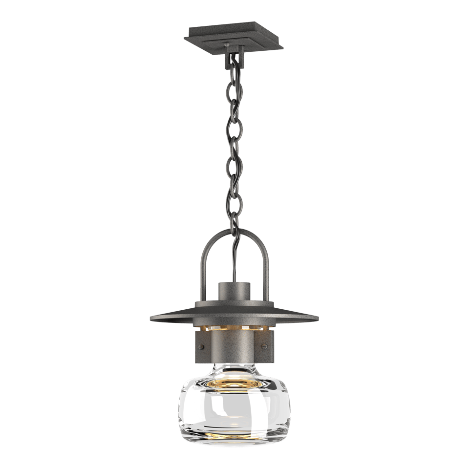 Hubbardton Forge Mason 1-Light Large Outdoor Ceiling Fixture with Dimmable Capability and Glass Shade