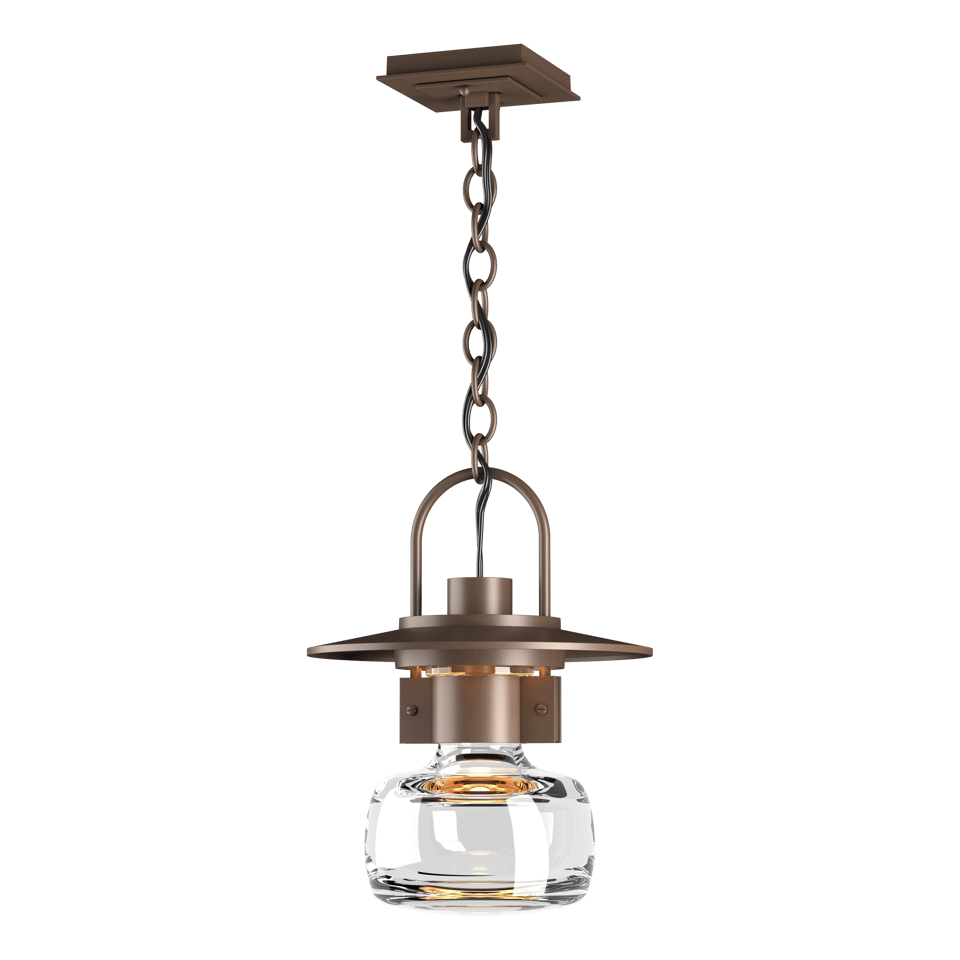 Hubbardton Forge Mason 1-Light Large Outdoor Ceiling Fixture with Dimmable Capability and Glass Shade