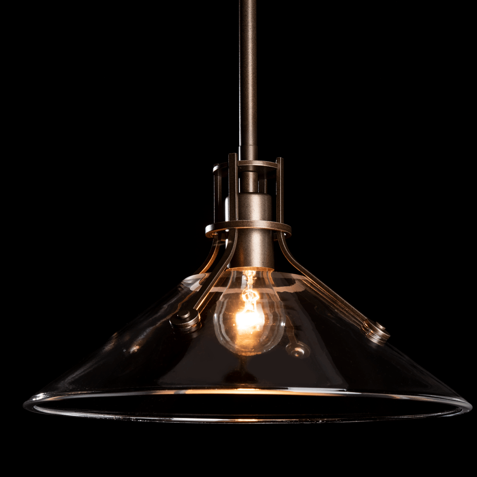 Henry Outdoor Pendant Light with Clear Glass Shade, Dimmable, UL Damp Rated, E26 by Hubbardton Forge