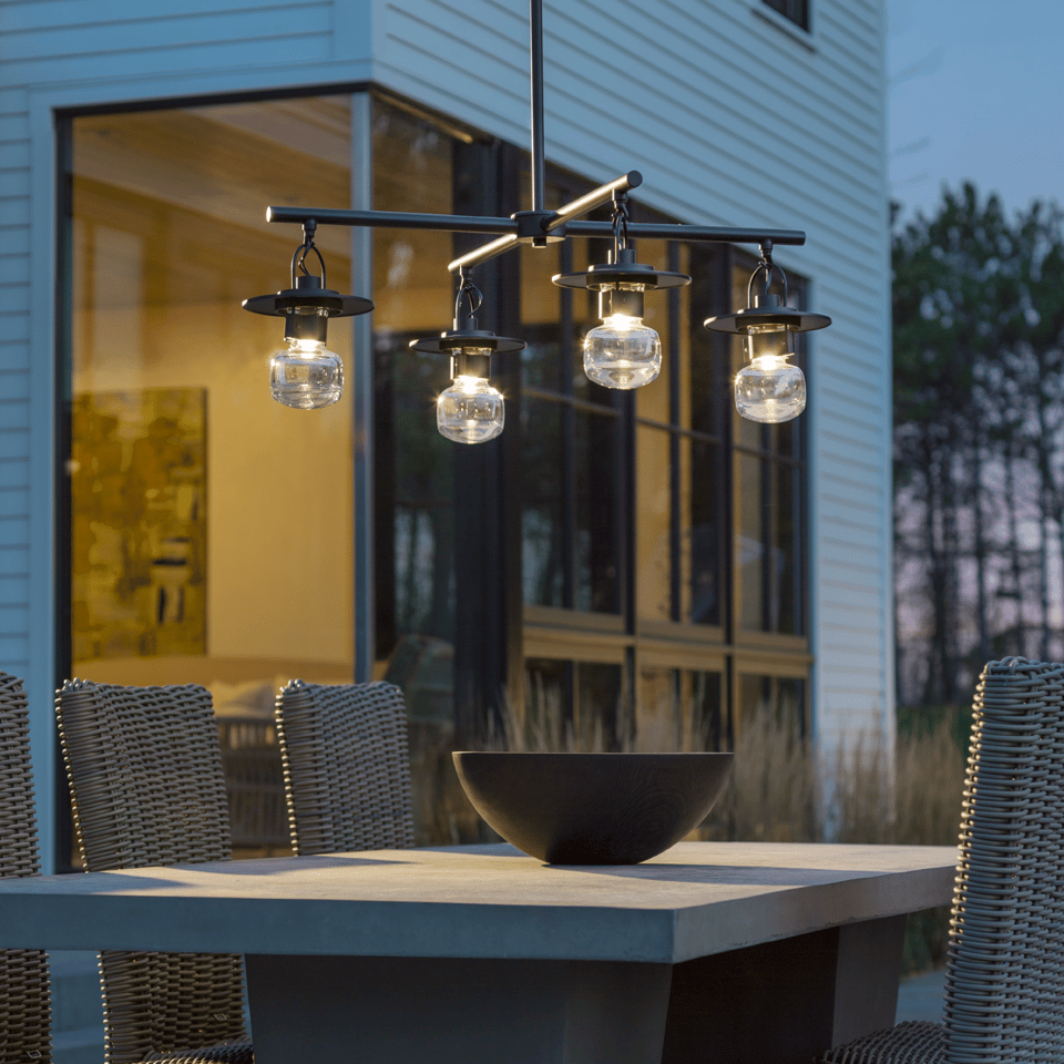 Mason Outdoor 4-Light Pendant by Hubbardton Forge - Dimmable, Versatile Finishes, UL Damp Rated