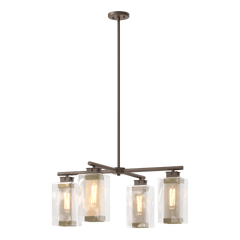 Hubbardton Forge Polaris Outdoor 4-Light Pendant - Dimmable, UL Damp Rated, Multiple Finishes