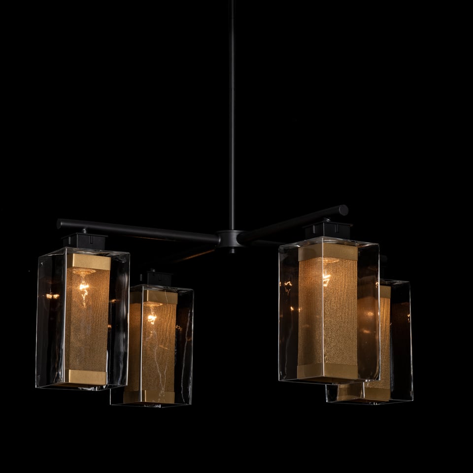 Hubbardton Forge Polaris Outdoor 4-Light Pendant - Dimmable, UL Damp Rated, Multiple Finishes