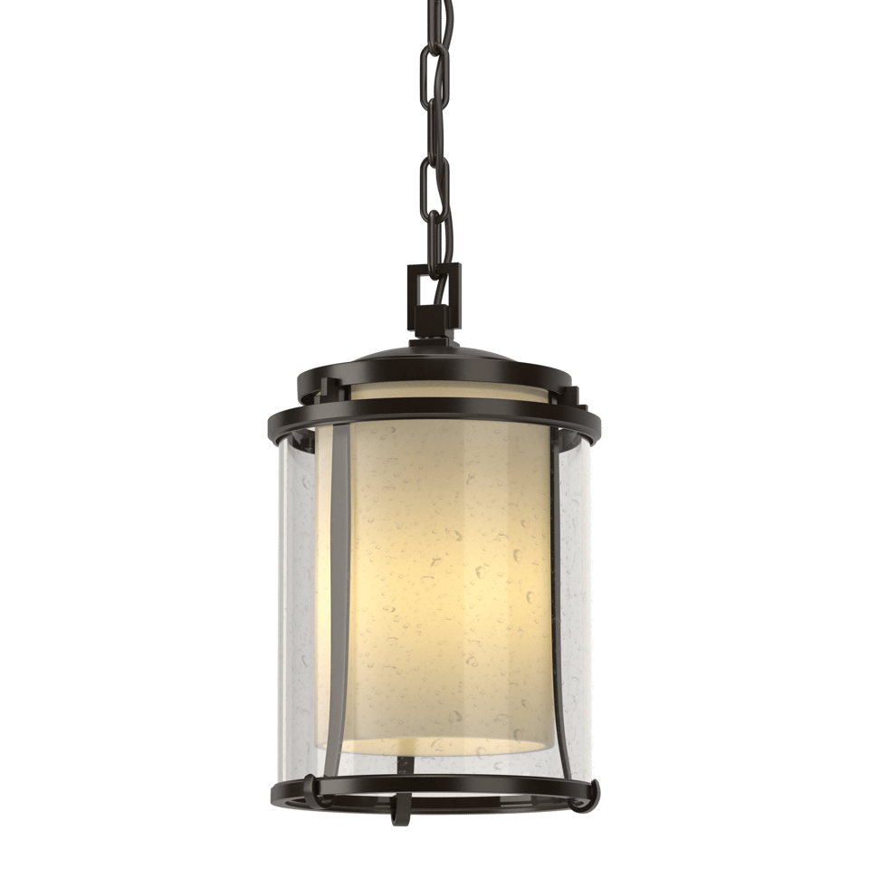 Meridian Outdoor Ceiling Fixture by Hubbardton Forge, Opal Glass, Dimmable, UL Damp Rated, 100W Max