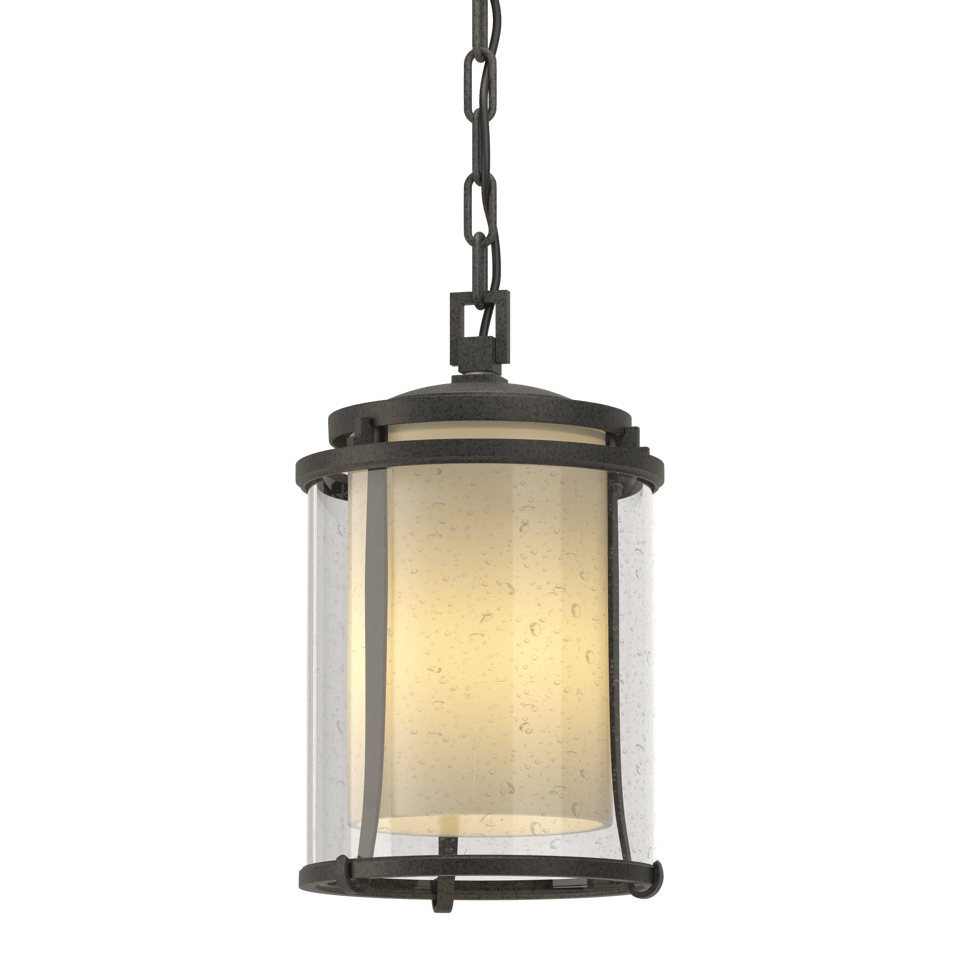 Meridian Outdoor Ceiling Fixture by Hubbardton Forge, Opal Glass, Dimmable, UL Damp Rated, 100W Max