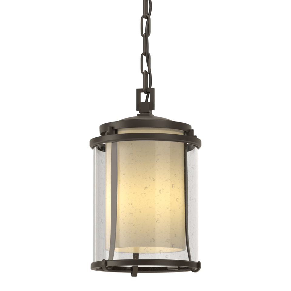 Meridian Outdoor Ceiling Fixture by Hubbardton Forge, Opal Glass, Dimmable, UL Damp Rated, 100W Max