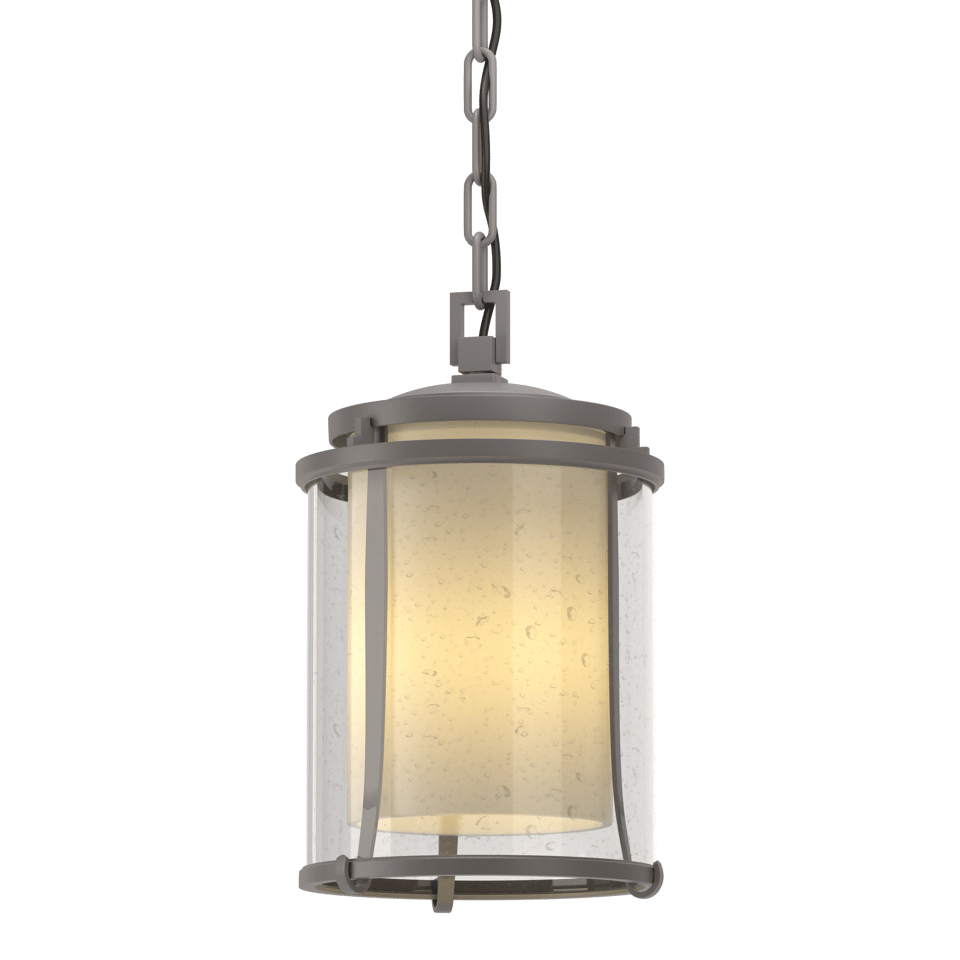 Meridian Outdoor Ceiling Fixture by Hubbardton Forge, Opal Glass, Dimmable, UL Damp Rated, 100W Max