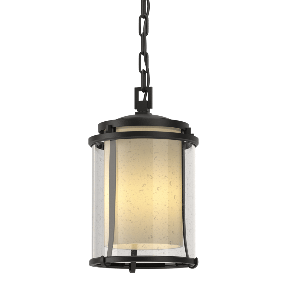 Meridian Outdoor Ceiling Fixture by Hubbardton Forge, Opal Glass, Dimmable, UL Damp Rated, 100W Max