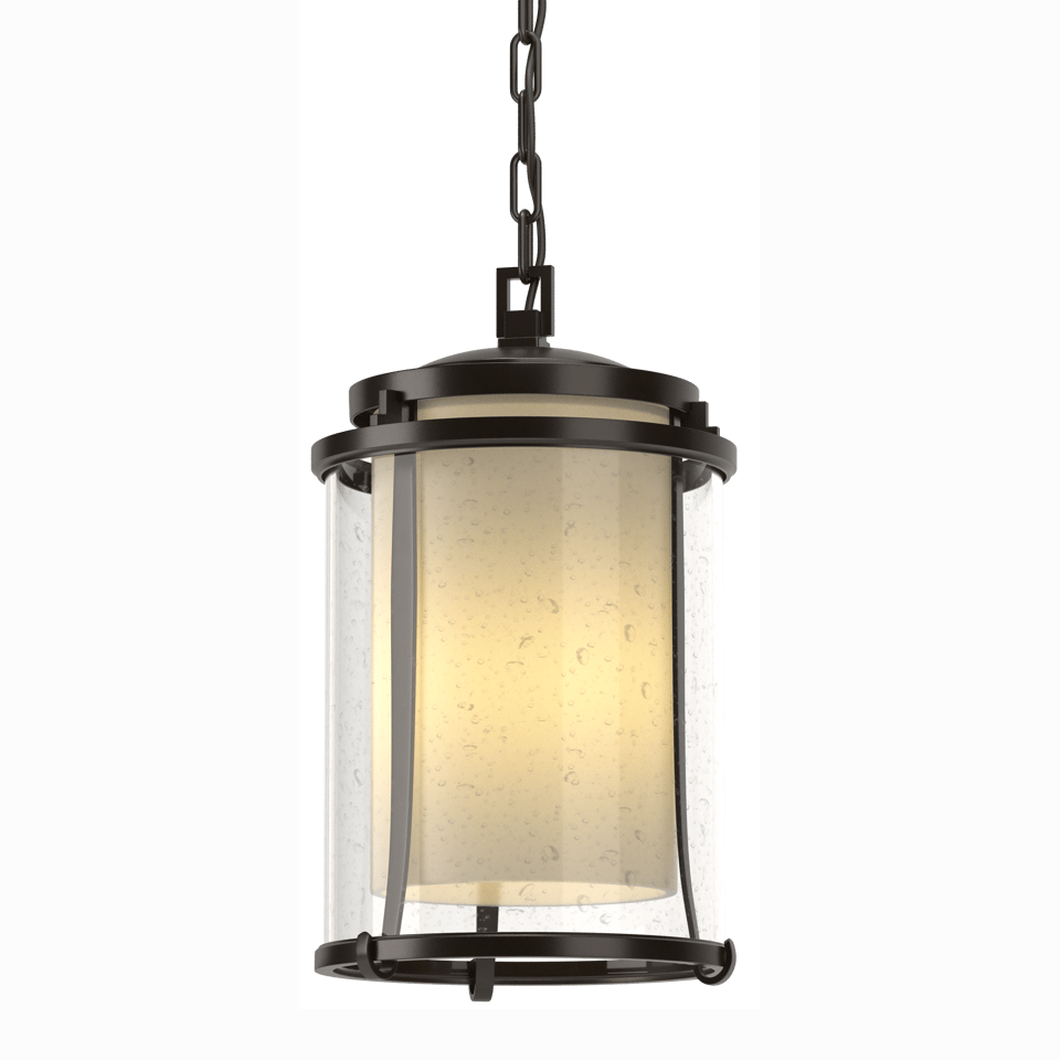 Meridian Large Handcrafted Outdoor Ceiling Fixture by Hubbardton Forge, Energy Efficient, Damp Rated, Multiple Finish Options