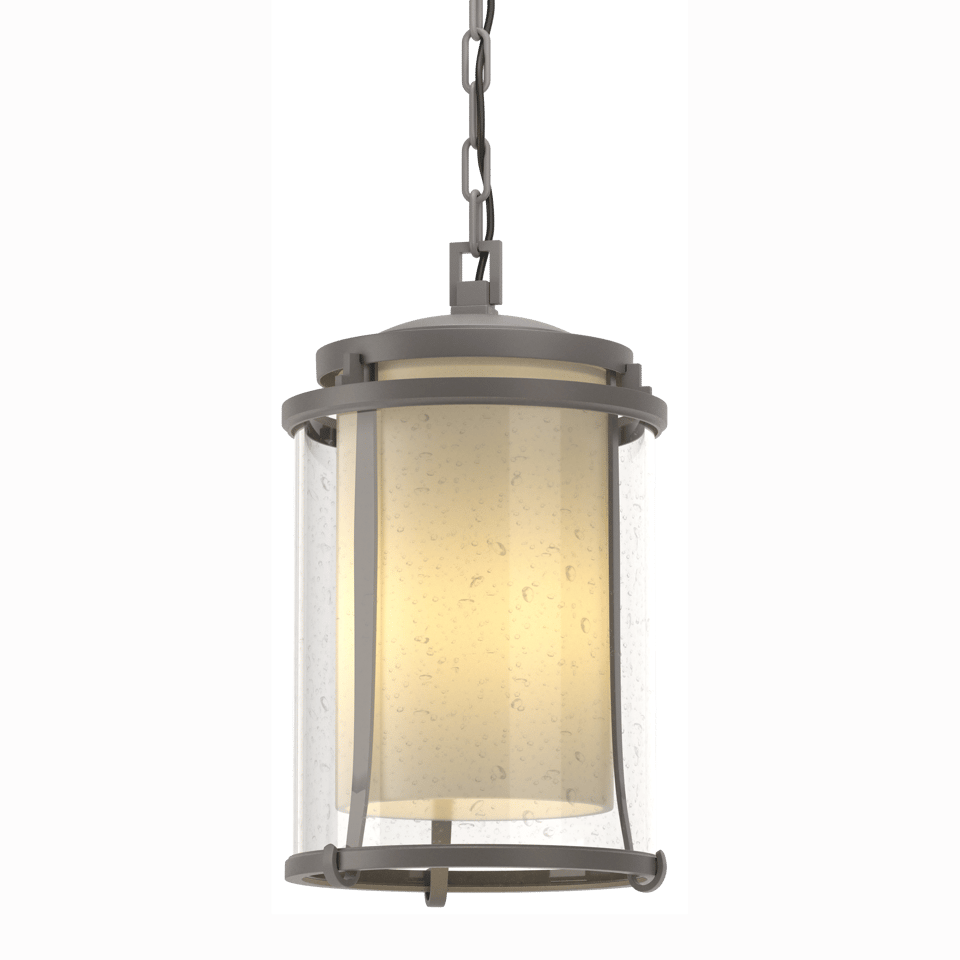 Meridian Large Handcrafted Outdoor Ceiling Fixture by Hubbardton Forge, Energy Efficient, Damp Rated, Multiple Finish Options