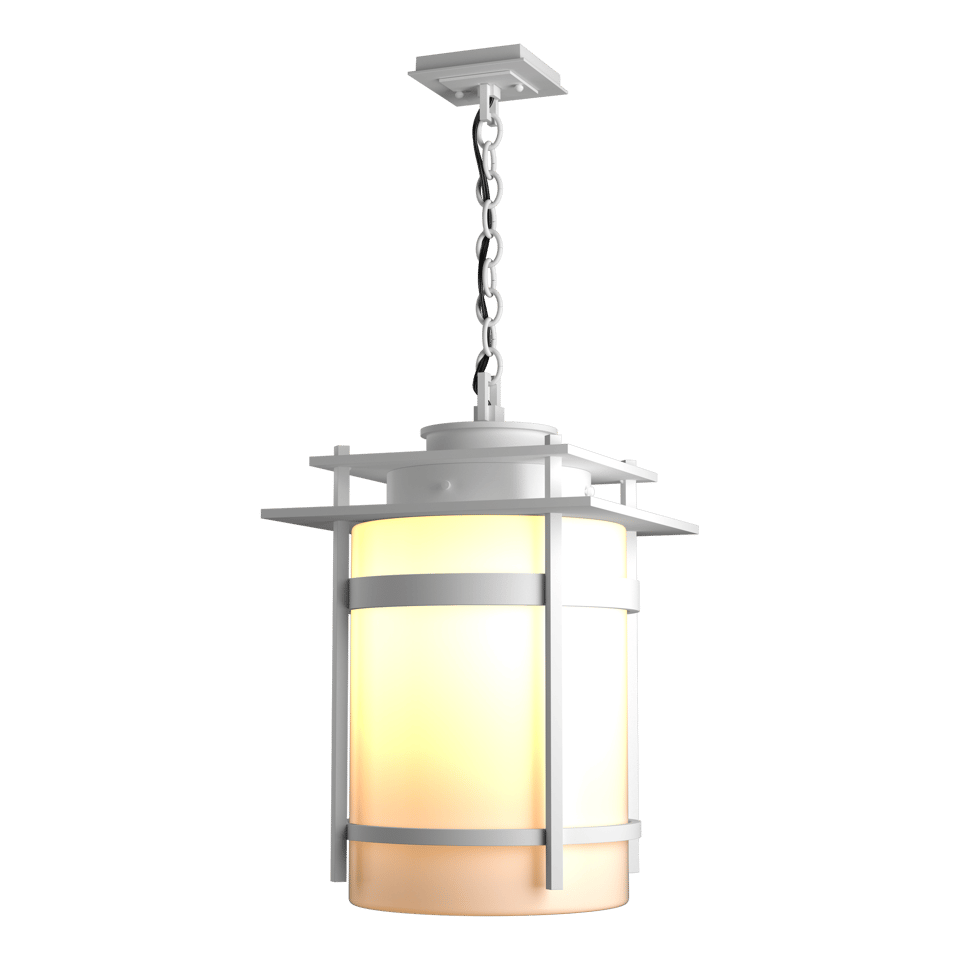 Hubbardton Forge Banded Large Outdoor Fixture 150W Dimmable Opal Glass 22" Tall Various Finishes