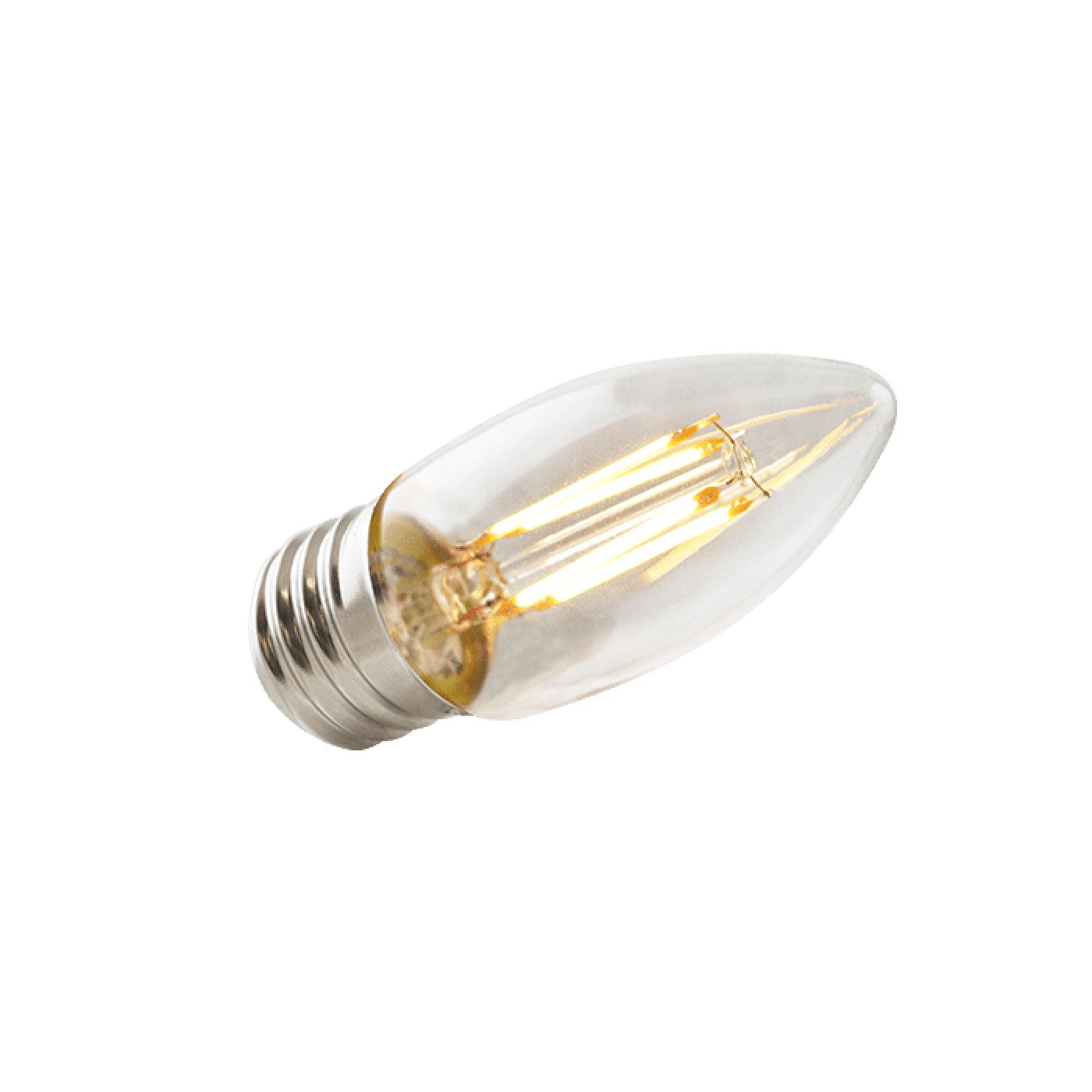 3.3 Watt LED Dimmable Filament B11 Bulb, 300 Lumens, 2700K, E26 Base, 92 CRI, 120V by Green Creative 3.3FB11DIM/927/E26/R