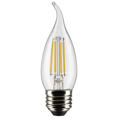 4 Watt LED CA10 Filament Bulb, 350 Lumens, Medium E26 Base, Dimmable, 120V by Satco