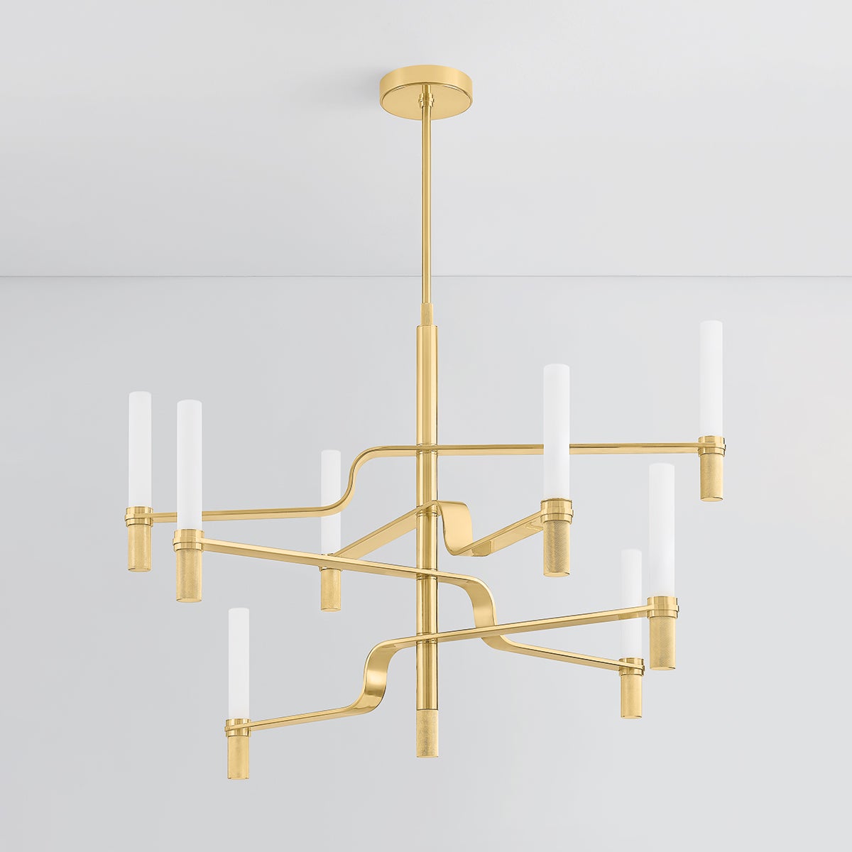 Allentown 8-Light LED Chandelier in Aged Brass by Hudson Valley Lighting – Dimmable Elegance for Modern Spaces