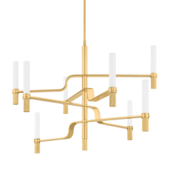 Allentown 8-Light LED Chandelier in Aged Brass by Hudson Valley Lighting – Dimmable Elegance for Modern Spaces