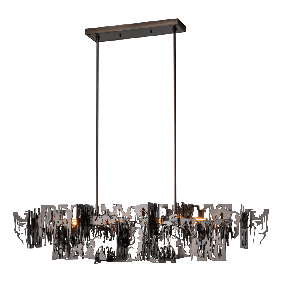 Hubbardton Forge Brutus Pendant Light, Adjustable Height, 4-Bulb, Modern Brass or Vintage Platinum Finish