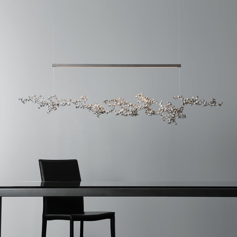 Hubbardton Forge Coral LED Pendant Light, 1000 Lumens, Adjustable Height, Dimmable, Various Finishes