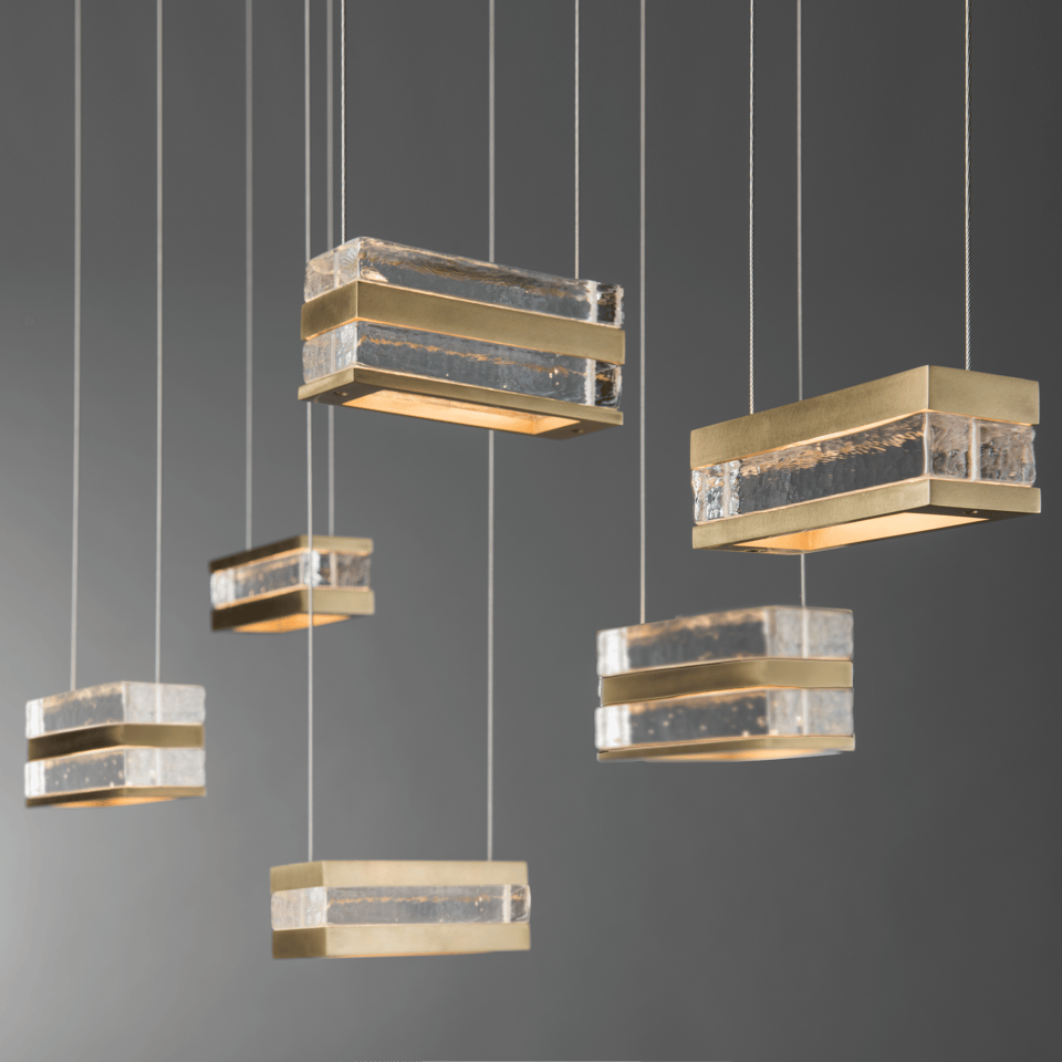 Stacks 6-Light LED Pendant by Hubbardton Forge - Dimmable, Handcrafted Design, Eco-Friendly 3000K Lighting