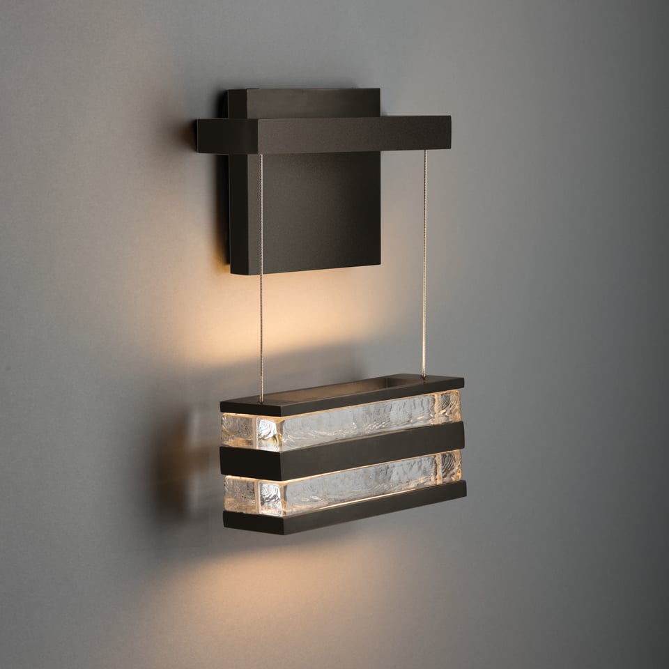 Stacks LED Sconce by Hubbardton Forge, 4.5W Dimmable Energy-Efficient Lighting, Artisan Glass Design