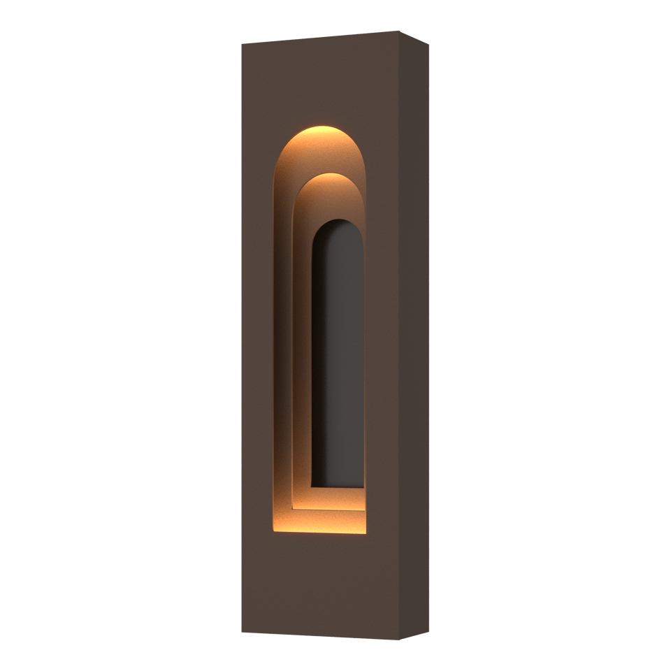 Hubbardton Forge Procession Arch Small Outdoor Sconce - Dimmable, UL Wet Rated, 2 Bulb E26 Base