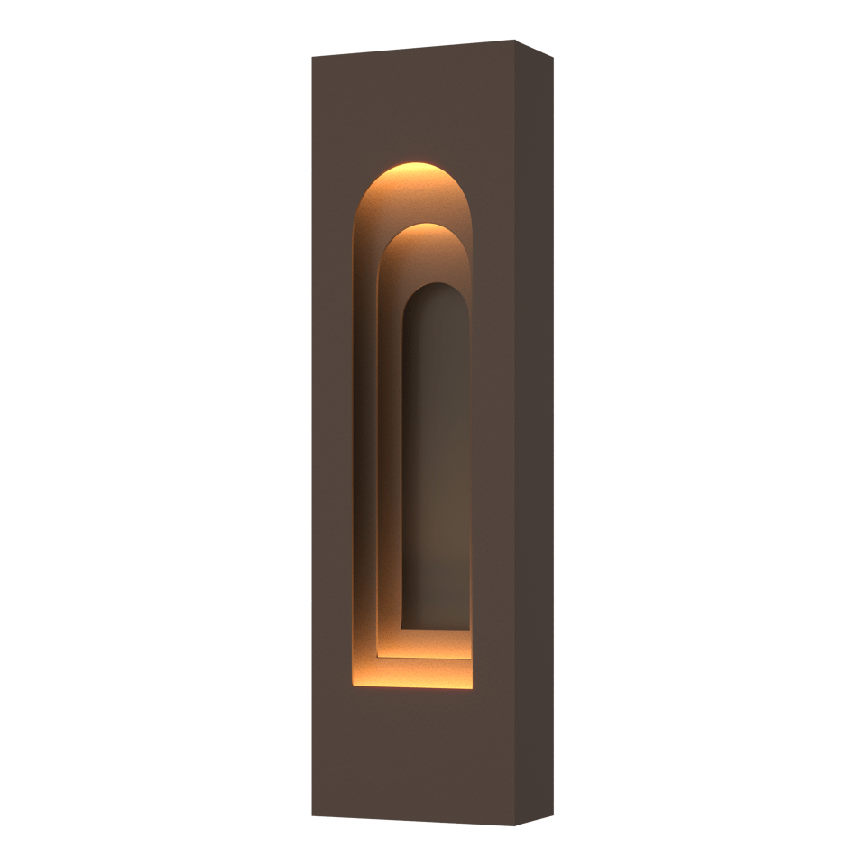 Hubbardton Forge Procession Arch Small Outdoor Sconce - Dimmable, UL Wet Rated, 2 Bulb E26 Base