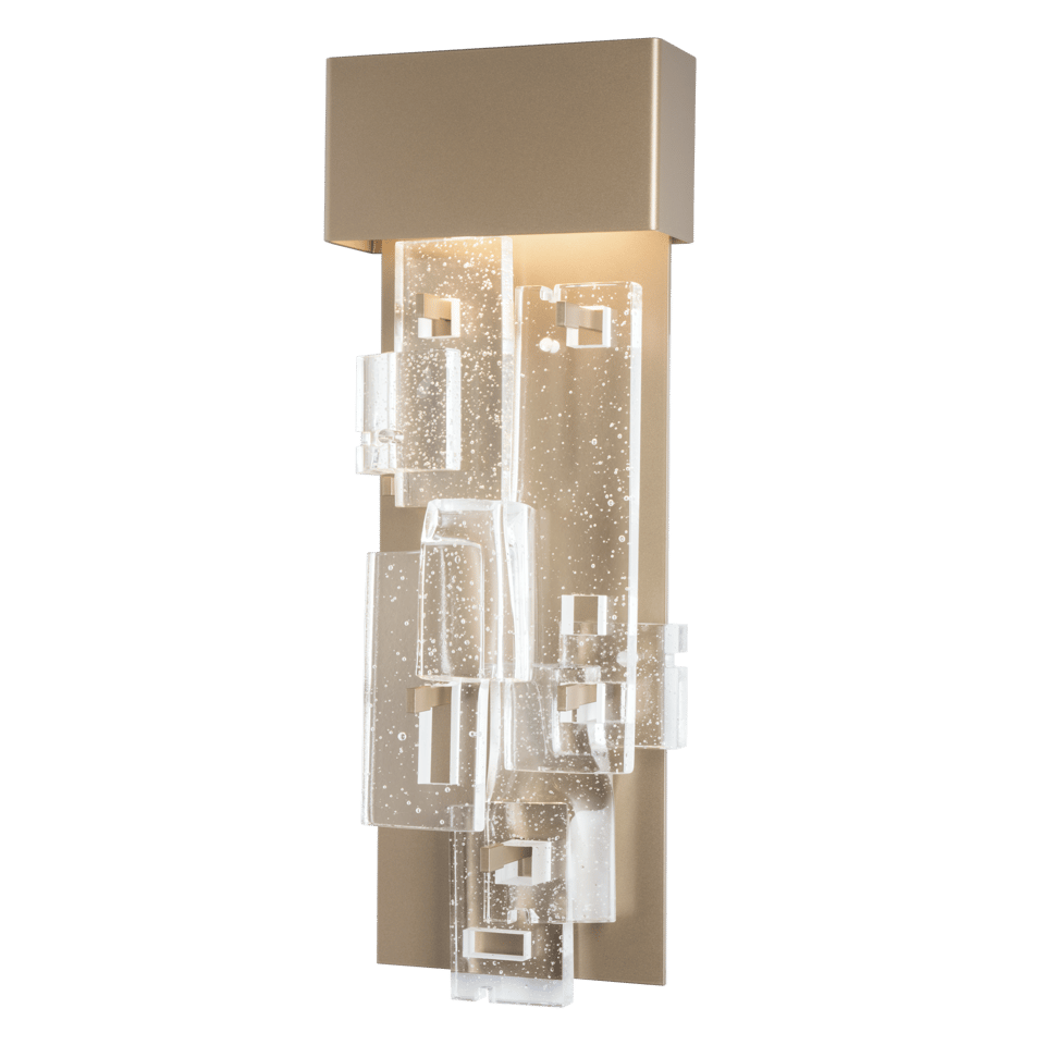 Fusion Large 25” LED Sconce by Hubbardton Forge - Staggered Clear Glass, 700 Lumens, Dimmable