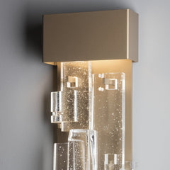 Fusion Large 25” LED Sconce by Hubbardton Forge - Staggered Clear Glass, 700 Lumens, Dimmable