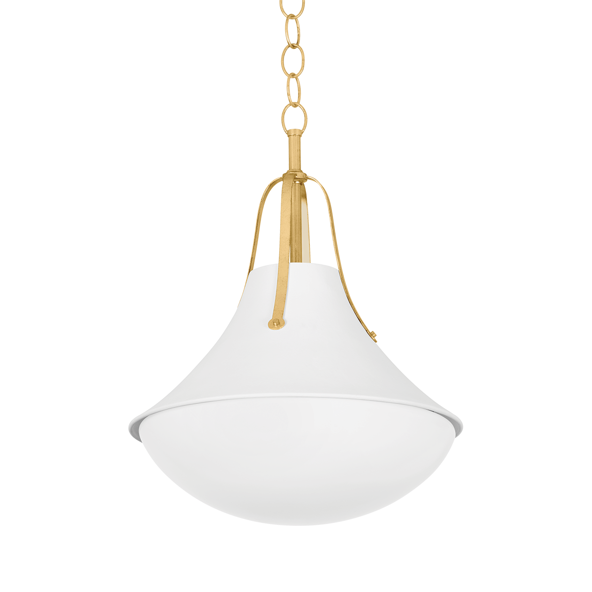 Coventry Pendant Light 21" by Hudson Valley Lighting - Vintage Gold Leaf with Opal Glass Shade