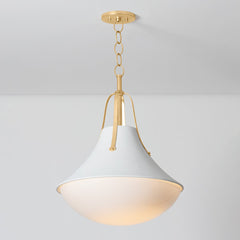 Coventry Pendant Light 21" by Hudson Valley Lighting - Vintage Gold Leaf with Opal Glass Shade