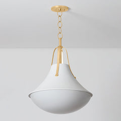 Coventry Pendant Light 21" by Hudson Valley Lighting - Vintage Gold Leaf with Opal Glass Shade