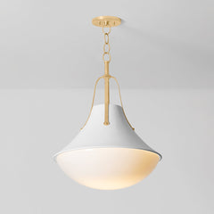 Coventry Large Pendant Light 26" Height by Hudson Valley Lighting - Vintage Gold Leaf & Opal Glass