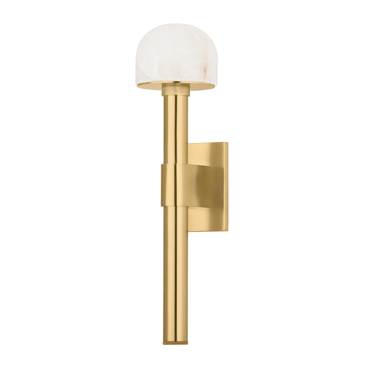 Hudson Valley Lighting Bellvale Wall Sconce 4622-AGB - Dimmable Alabaster Shade, Aged Brass Finish