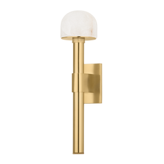 Hudson Valley Lighting Bellvale Wall Sconce 4622-AGB - Dimmable Alabaster Shade, Aged Brass Finish