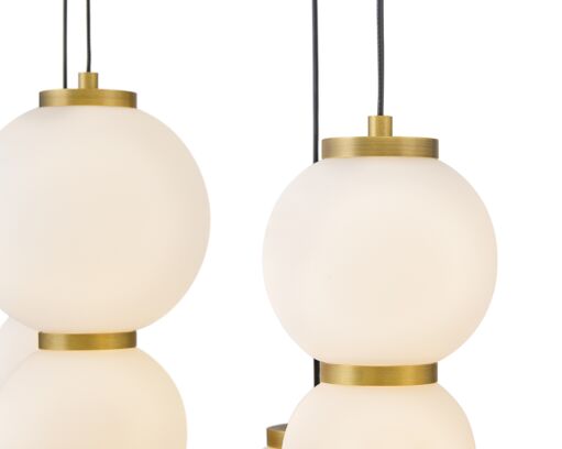 Trigo Large Multi Light Linear Pendant by Hinkley - Modern Design with Etched Opal Glass Globes