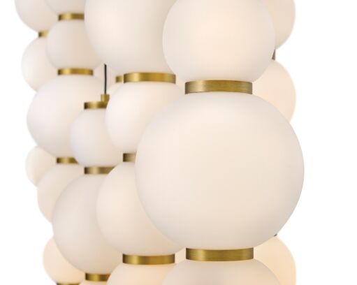 Trigo Large Multi Light Linear Pendant by Hinkley - Modern Design with Etched Opal Glass Globes