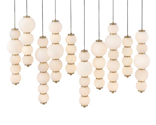 Trigo Large Multi Light Linear Pendant by Hinkley - Modern Design with Etched Opal Glass Globes