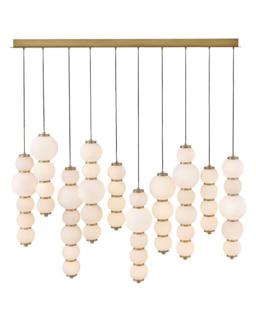 Trigo Large Multi Light Linear Pendant by Hinkley - Modern Design with Etched Opal Glass Globes