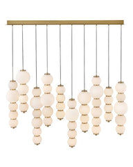 Trigo Large Multi Light Linear Pendant by Hinkley - Modern Design with Etched Opal Glass Globes