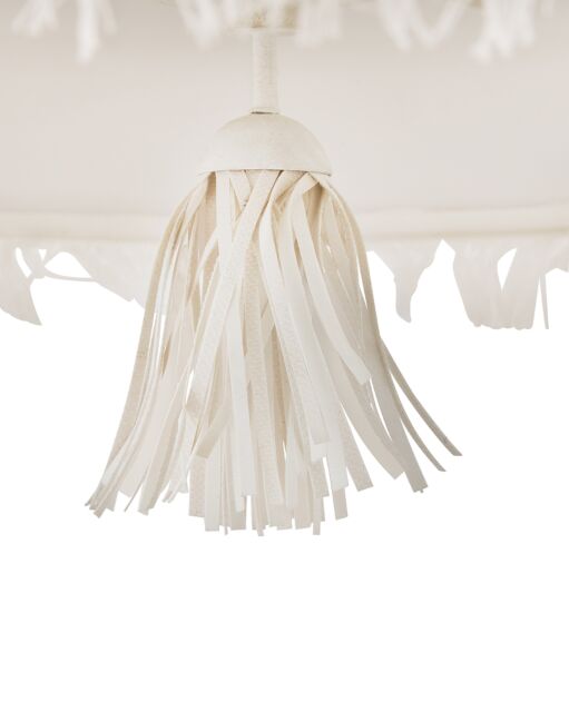 Baya Medium Drum Chandelier 30" Off-White Fabric Shade by Hinkley Lighting, Textured Plaster Finish