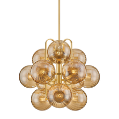 Cronus 12-Light Vintage Polished Brass Chandelier by Corbett Lighting - Dimmable, Elegant Design