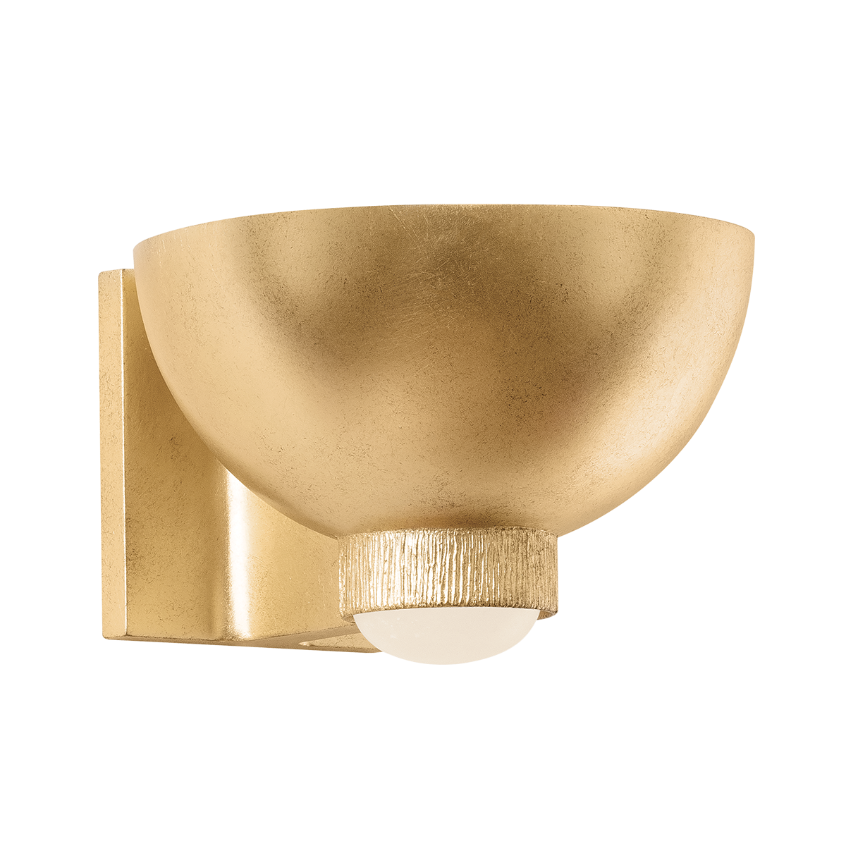 Hudson Valley Lighting Fairview 1-Light Wall Sconce in Vintage Gold Leaf with Open Bowl Design