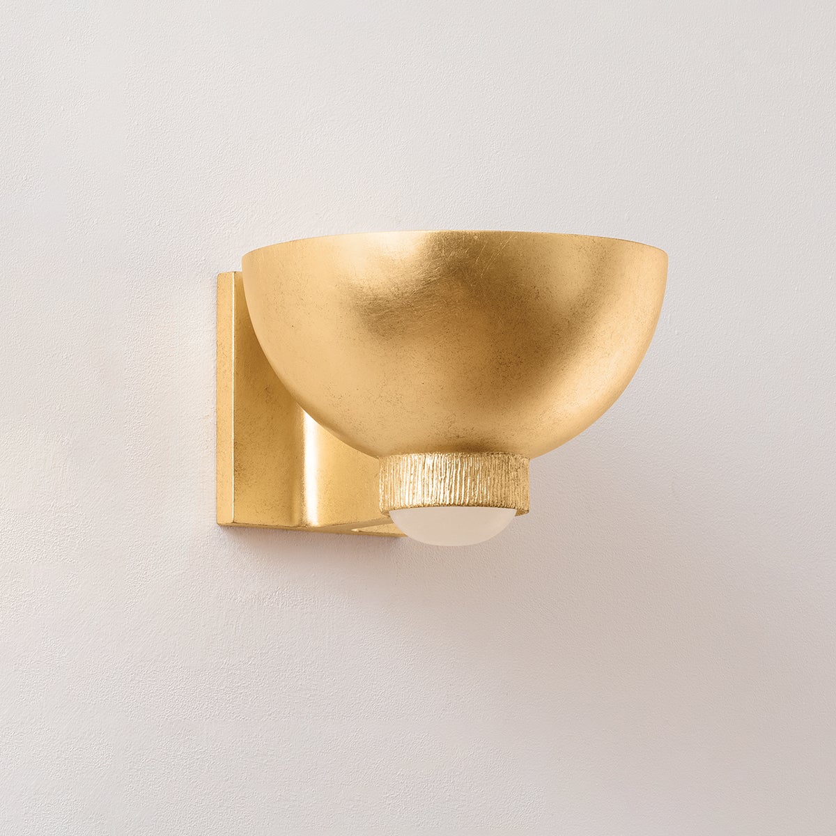 Hudson Valley Lighting Fairview 1-Light Wall Sconce in Vintage Gold Leaf with Open Bowl Design